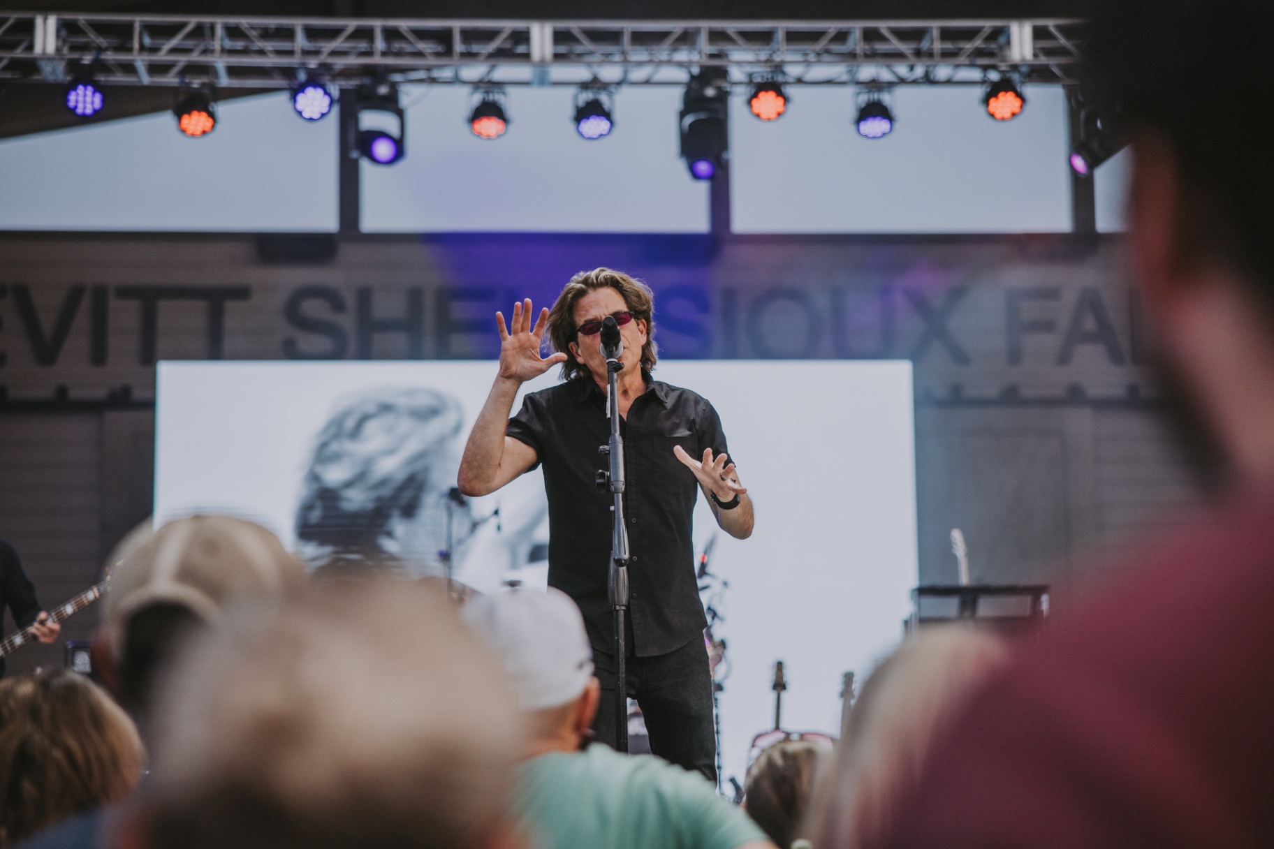 Frame from the KORY and the FIREFLIES concert at Levitt at the Falls in Sioux Falls