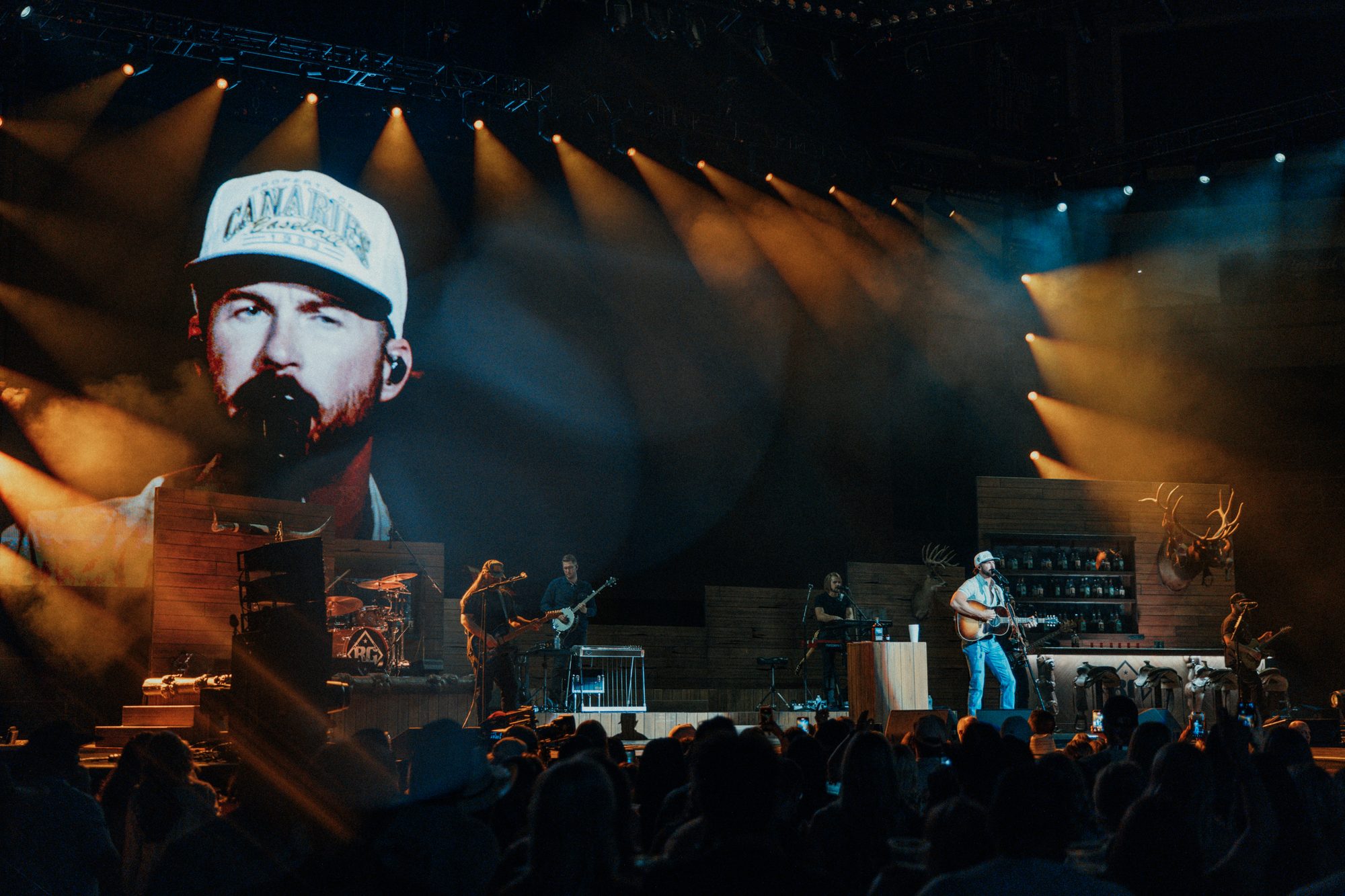 Frame from the Riley Green Cowboy As It Gets Tour stop at the Denny Sanford PREMIER Center in Sioux Falls