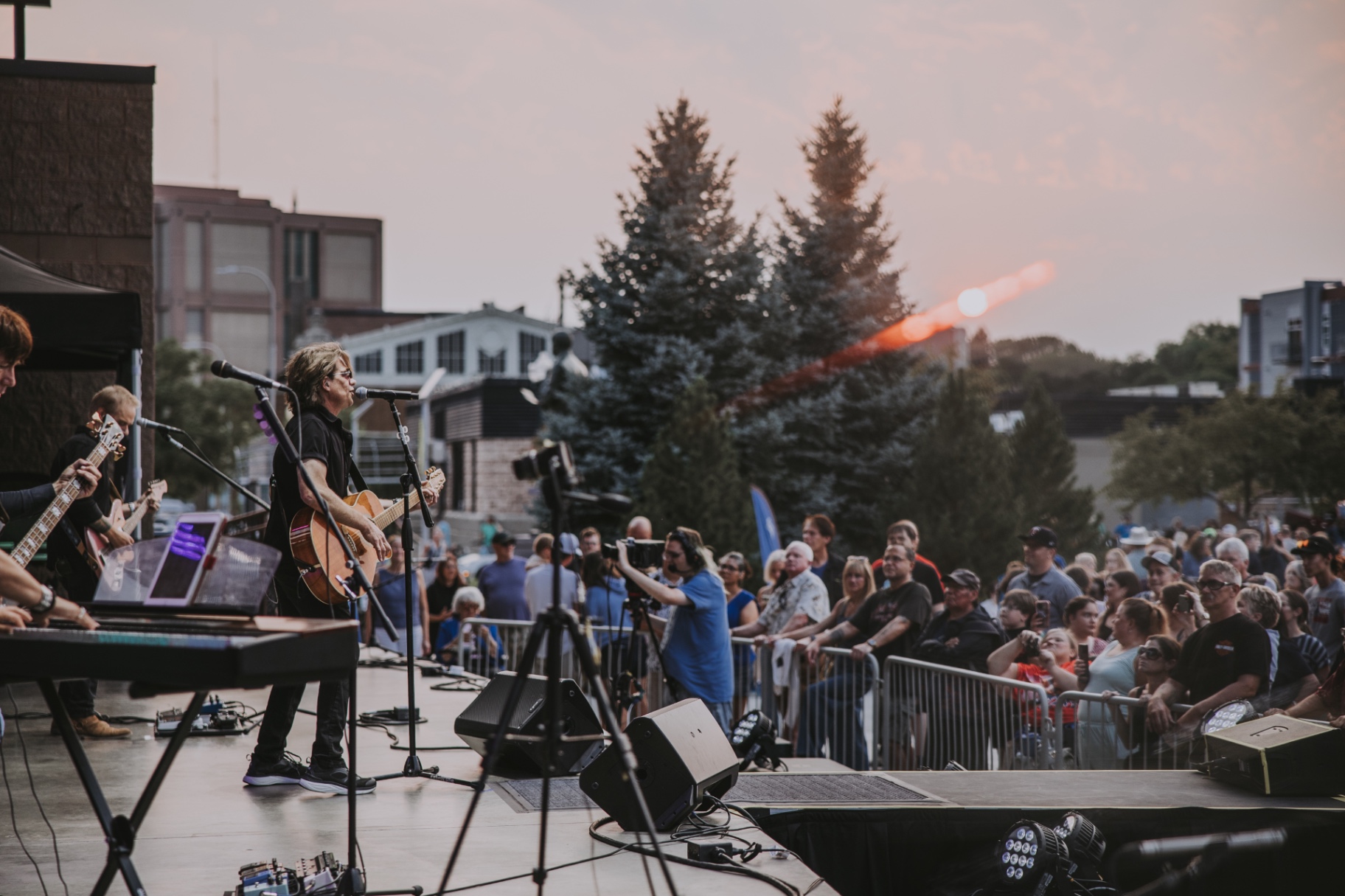 Frame from the KORY and the FIREFLIES concert at Levitt at the Falls in Sioux Falls