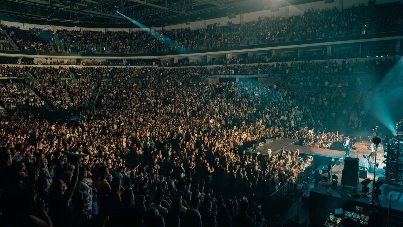 Frame from the Riley Green Cowboy As It Gets Tour stop at the Denny Sanford PREMIER Center in Sioux Falls