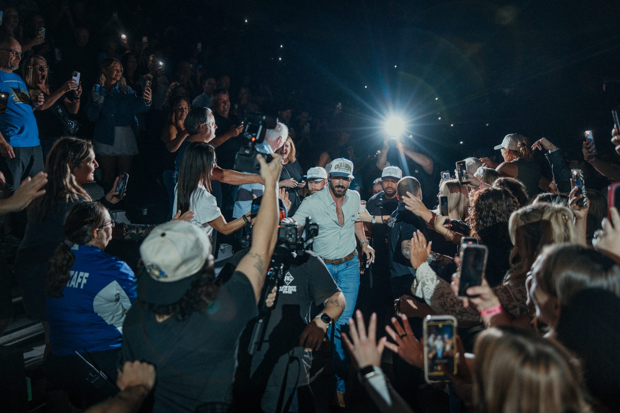 Frame from the Riley Green Cowboy As It Gets Tour stop at the Denny Sanford PREMIER Center in Sioux Falls
